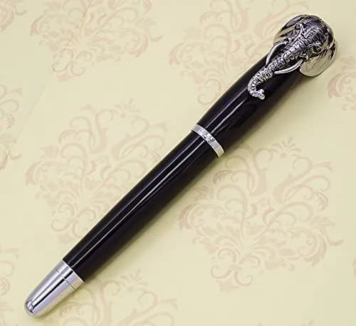 erofa Fuliwen Elephant Fountain Pen Medium Nib with Ink Converter, Black Pattern | 0.5mm thumbnail 2