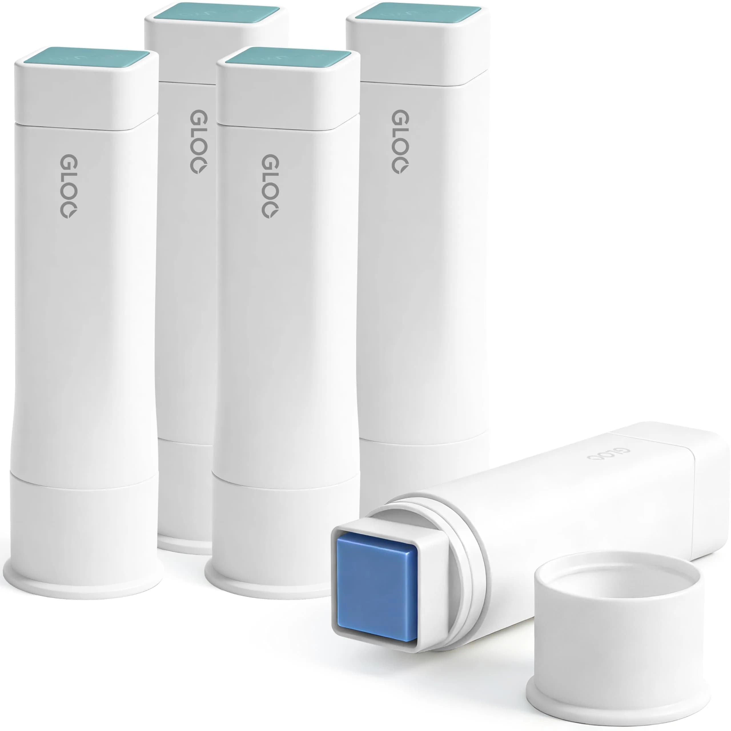 Kokuyo Gloo Square Glue Stick Firm Stick Small Size 22g (0.78oz) Pack of 5 | Strong Adhesive for Paper Crafts — Blue