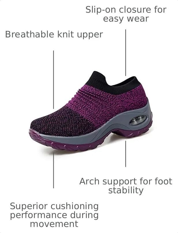 LEADER SHOW Women's Slip-On Shoes 5 | Casual Comfort with Platform Heel thumbnail 4