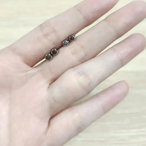 TGNEL Hexagon Stud Earrings for Sensitive Ears | 3.7mm Titanium Hypoallergenic Cartilage Helix Piercing thumbnail 6