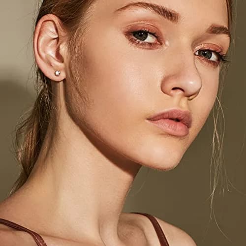 TGNEL Hexagon Stud Earrings 4.4mm | Pure Titanium Hypoallergenic for Sensitive Ears thumbnail 2