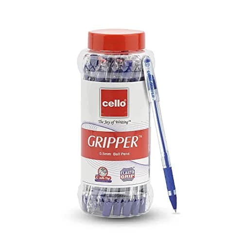 Cello Gripper Ball Pen Set Blue 25 Count (Pack of 25) | Smooth Ink Flow thumbnail 1