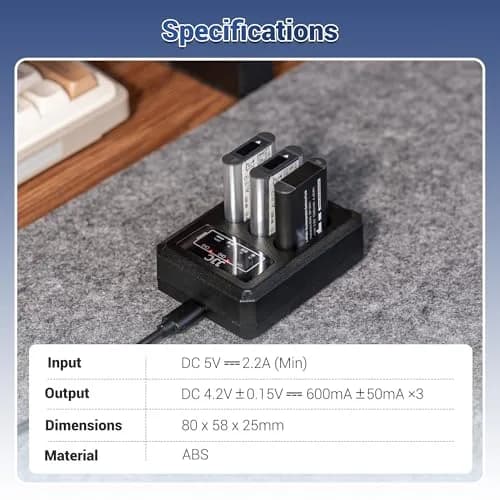 JJC Triple Slot USB Battery Charger for Sony NP-BX1 Batteries | Charges 3 Batteries Simultaneously thumbnail 8