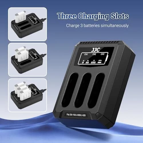 JJC Triple Slot USB Battery Charger for Sony NP-BX1 Batteries | Charges 3 Batteries Simultaneously thumbnail 2