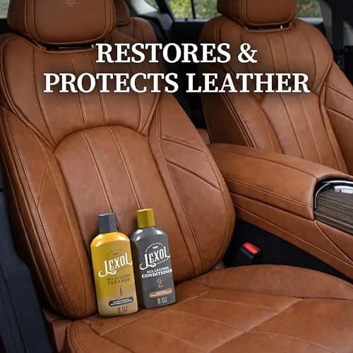 Lexol Leather Cleaner and Conditioner Kit for Furniture, Car Interiors, Shoes & Handbags | 2 x 8 oz Bottles thumbnail 4