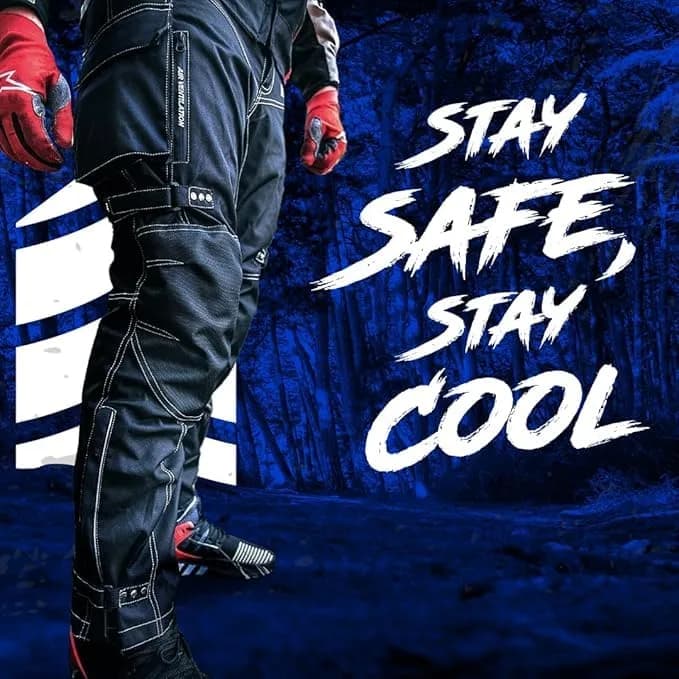 HWK Motorsports Apparel Water Resistant Motorcycle Pants | 91cm (30" Inseam) Waist 96cm (38" Waist) thumbnail 10