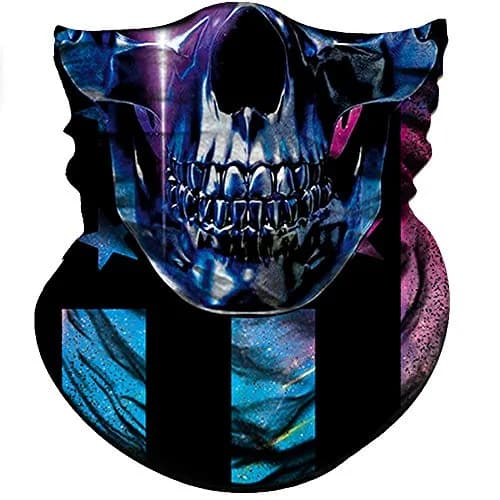 Obacle Blue Face Skull Flag 3D Seamless Tube Face Mask for Dust, Wind & UV Protection thumbnail 1
