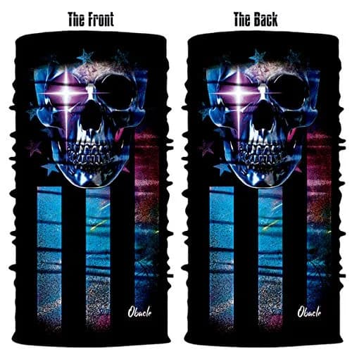 Obacle Blue Face Skull Flag 3D Seamless Tube Face Mask for Dust, Wind & UV Protection thumbnail 3