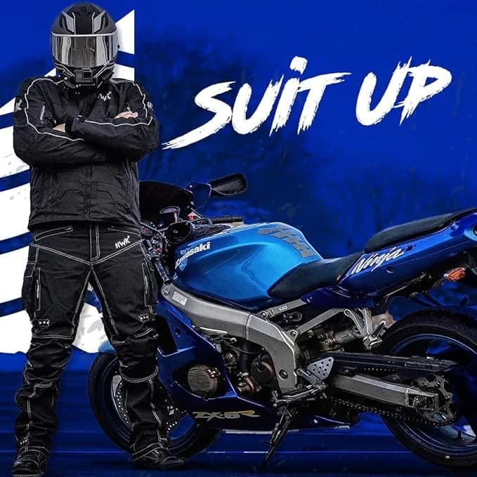 HWK Motorsports Apparel Water Resistant Motorcycle Pants with CE Armor | 42W x 30L (106.7cm x 76.2cm) thumbnail 8