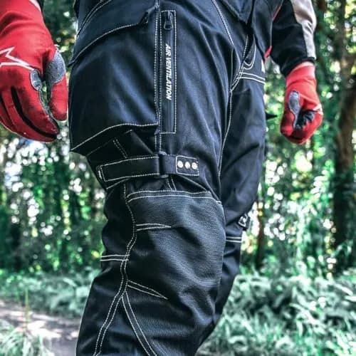 HWK Motorsports Apparel Water Resistant Motorcycle Pants | 40" Waist x 32" Inseam (101.6cm x 81.3cm) thumbnail 2