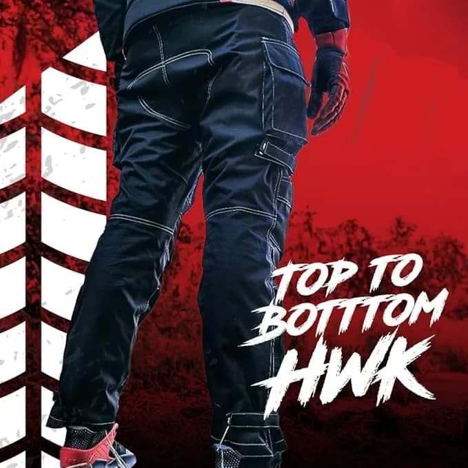HWK Motorsports Apparel Water Resistant Motorcycle Pants | 32cm (12.6in) Waist, 30cm (11.8in) Inseam thumbnail 7