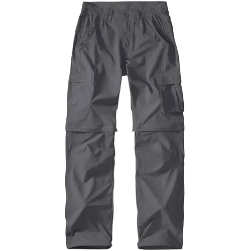 linlon Men's Quick Dry Convertible Hiking Pants with UPF 50+ Sun Protection, Grey, 30 (76 cm) | Lightweight & Breathable Cargo Trousers thumbnail 2