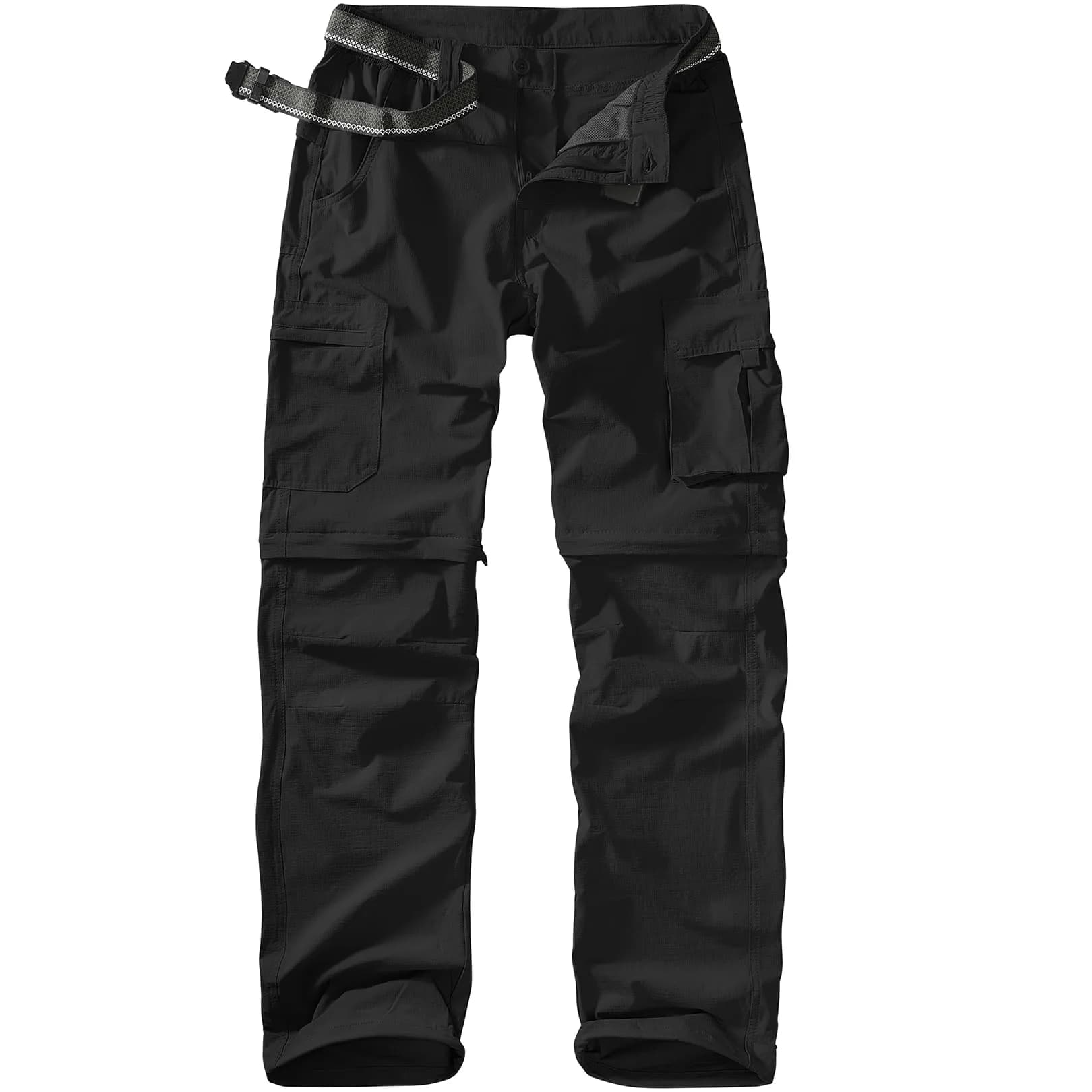 linlon Men's Convertible Hiking Pants Black 42 (106.7cm) | Quick Dry Lightweight Cargo Trousers