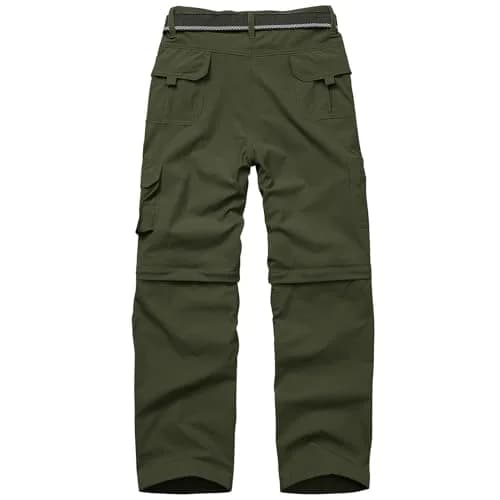 linlon Men's Quick Dry Convertible Hiking Pants | Army Green, 30 (76 cm) thumbnail 2