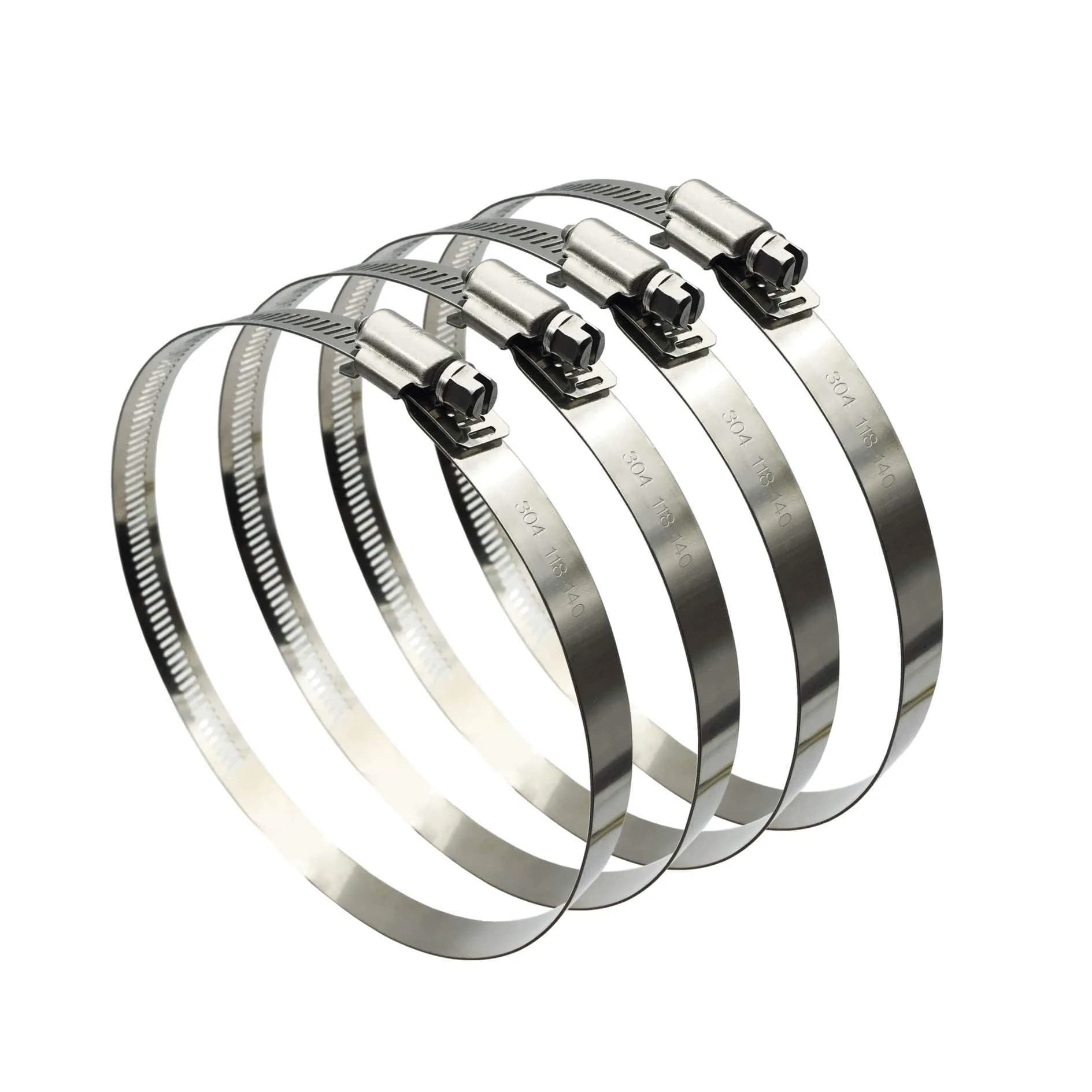 EesTeck 4 Inch 304 Stainless Steel Hose Clamps (4-Pack) | Worm Drive Adjustable Duct Clamps — 6" -4Pcs