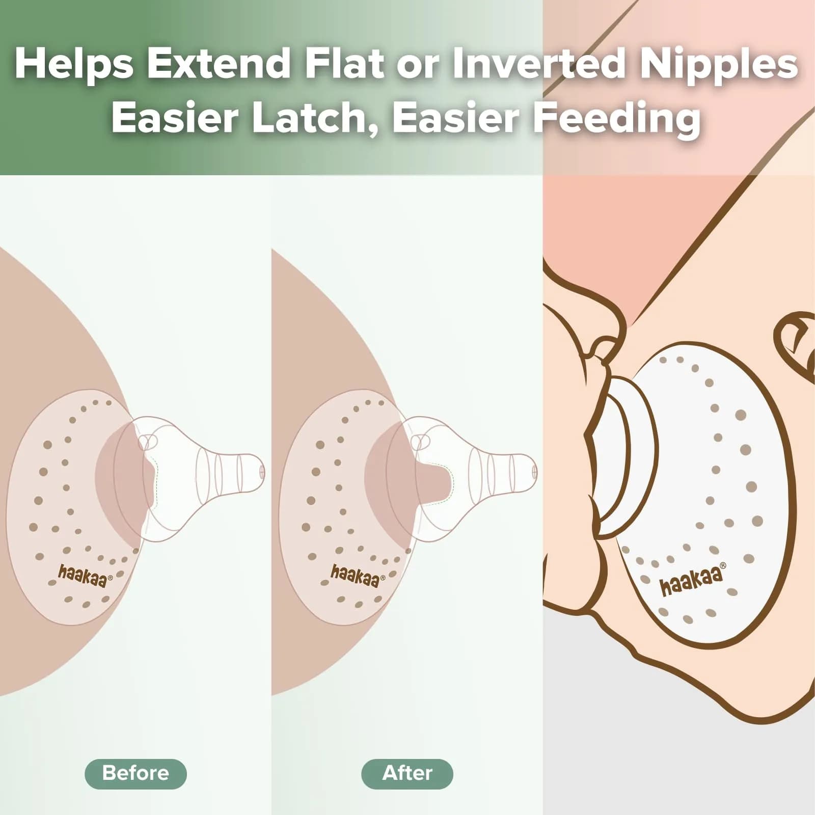 haakaa Silicone Nipple Shields for Breastfeeding (1 Count) | BPA-Free for Latch Difficulties & Sore Nipples thumbnail 4