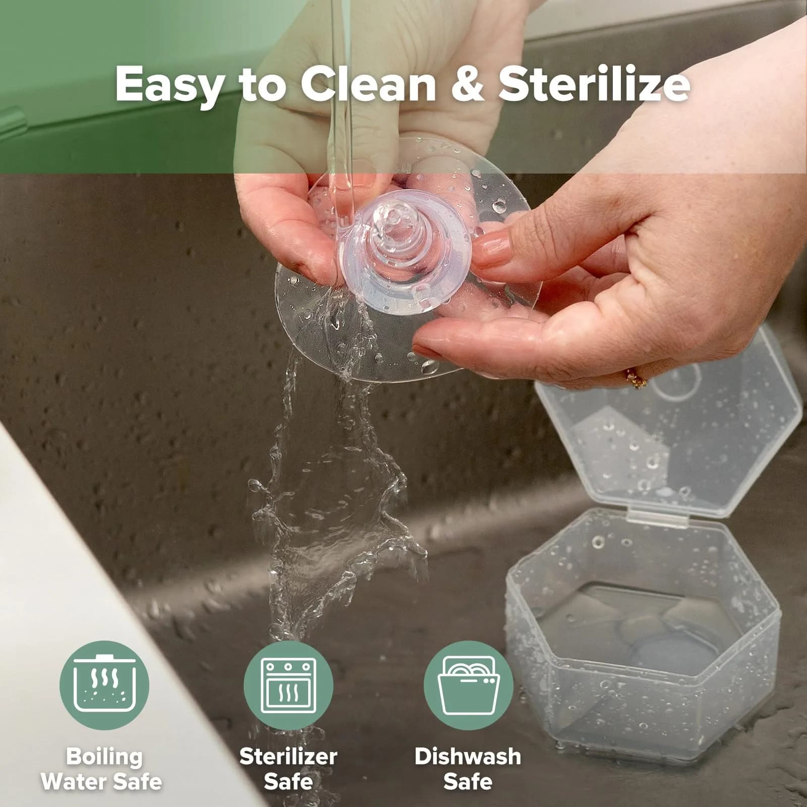 haakaa Silicone Nipple Shields for Breastfeeding (1 Count) | BPA-Free for Latch Difficulties & Sore Nipples thumbnail 7