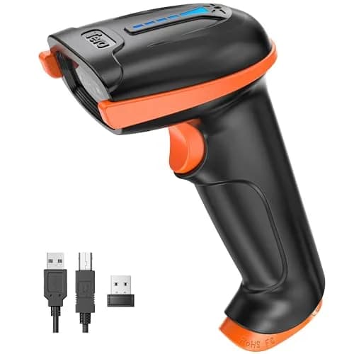 Tera Barcode Scanner with Battery Indicator: 2D Wireless, D5100 Orange | Long Battery Life & IP54 Dust Protection thumbnail 1