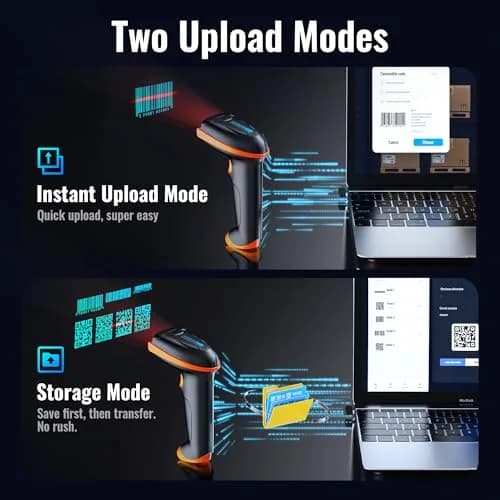 Tera Barcode Scanner with Battery Indicator: 2D Wireless, D5100 Orange | Long Battery Life & IP54 Dust Protection thumbnail 4