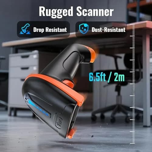Tera Barcode Scanner with Battery Indicator: 2D Wireless, D5100 Orange | Long Battery Life & IP54 Dust Protection thumbnail 5