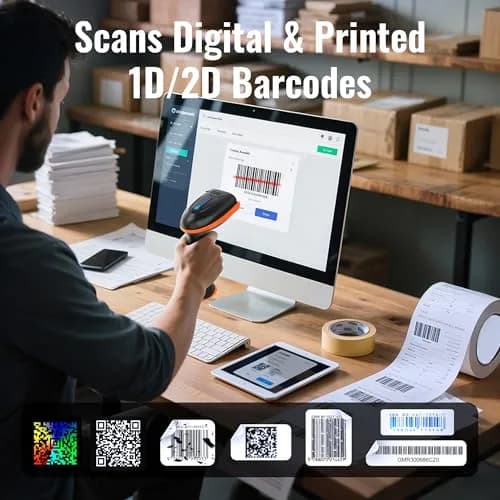 Tera Barcode Scanner with Battery Indicator: 2D Wireless, D5100 Orange | Long Battery Life & IP54 Dust Protection thumbnail 6