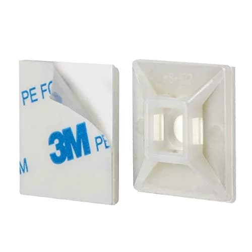 XHF Self Adhesive Cable Tie Mounts 1.1" White | Organize Cables & Power Lines thumbnail 2