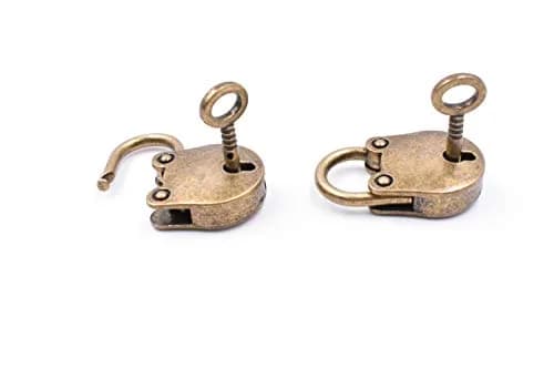 Art&Beauty Vintage Antique Style Mini Padlocks with Keys (2-Pack, Bronze) | Set of 2 Locks thumbnail 5