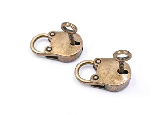 Art&Beauty Vintage Antique Style Mini Padlocks with Keys (2-Pack, Bronze) | Set of 2 Locks thumbnail 3