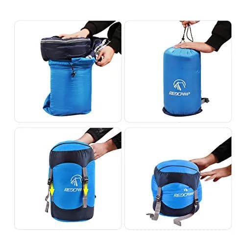 REDCAMP Nylon Compression Stuff Sack Medium Blue | Lightweight Backpacking Gear Organizer thumbnail 6