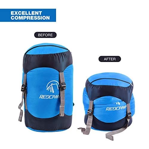 REDCAMP Nylon Compression Stuff Sack Medium Blue | Lightweight Backpacking Gear Organizer thumbnail 2