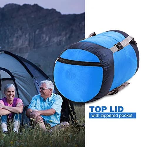 REDCAMP Nylon Compression Stuff Sack Medium Blue | Lightweight Backpacking Gear Organizer thumbnail 3