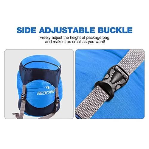 REDCAMP Nylon Compression Stuff Sack Large Blue | Lightweight Sleeping Bag Compression Sack for Backpacking, Hiking, Camping thumbnail 5