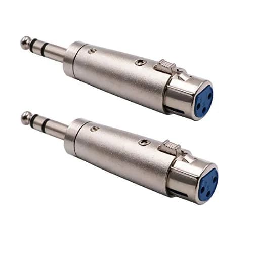 WYMECT XLR Female to 1/4 Inch TRS Stereo Male Adapter 2 Pack | Balanced Audio Connector for Studio & Stage thumbnail 1