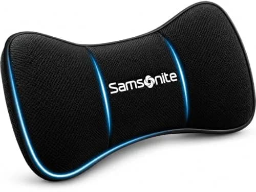 Samsonite Car Neck Pillow – Memory Foam Headrest Cushion, Ergonomic Support for Long Trips & Daily Drives, Black thumbnail 1