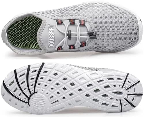 DOUSSPRT Men's Water Shoes Quick Dry for Beach Swim Pool Fishing Grey | Breathable Mesh & Quick Drying thumbnail 8