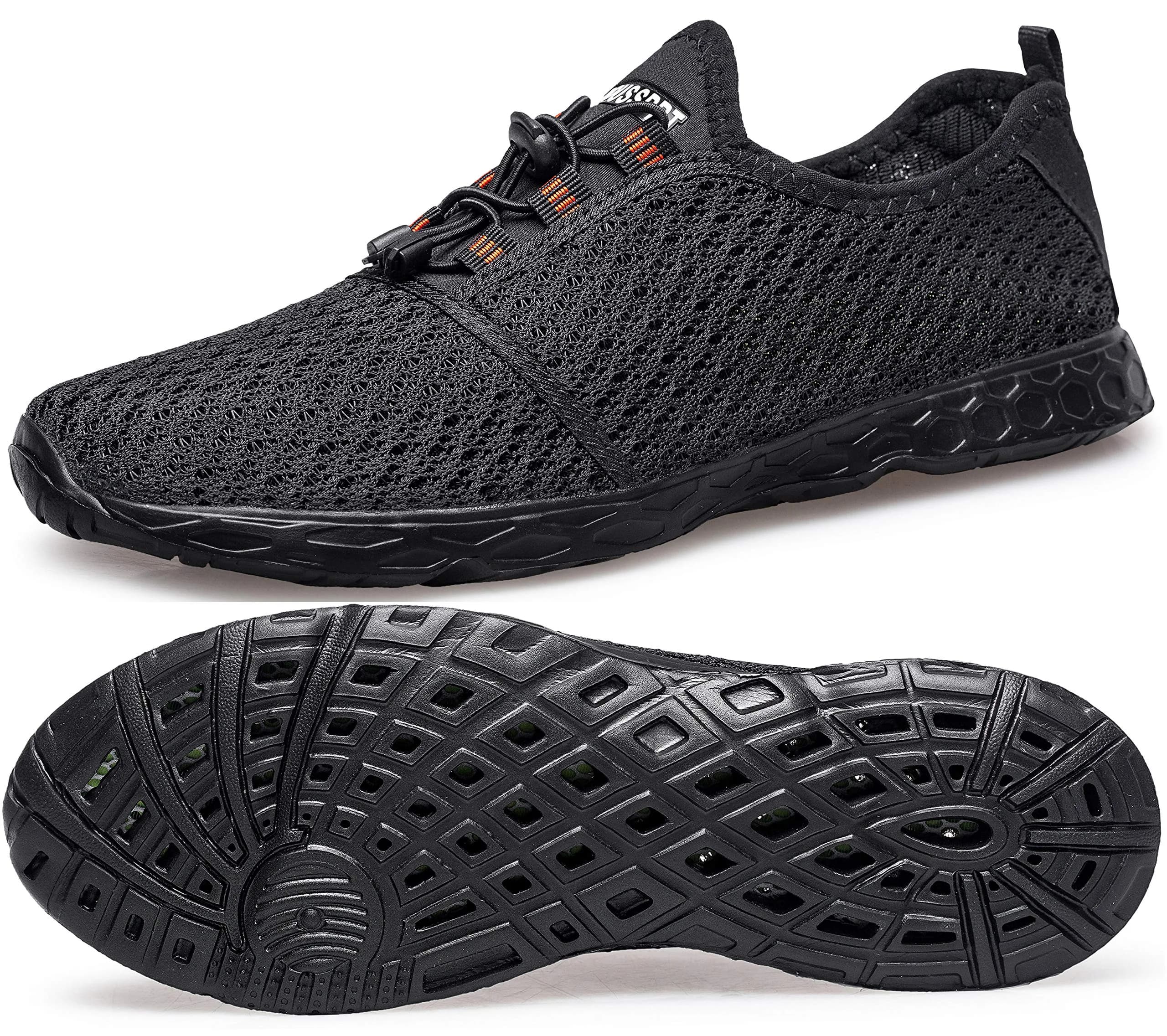 DOUSSPRT Men's Water Shoes Quick Dry for Beach Swim Pool Fishing | Breathable Mesh & Open Sole (110c)