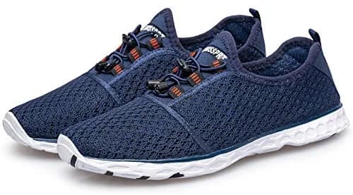 DOUSSPRT Men's Water Shoes Quick Dry for Beach Swim Pool Fishing Bluewhite | Breathable Mesh & Fast Drying thumbnail 9