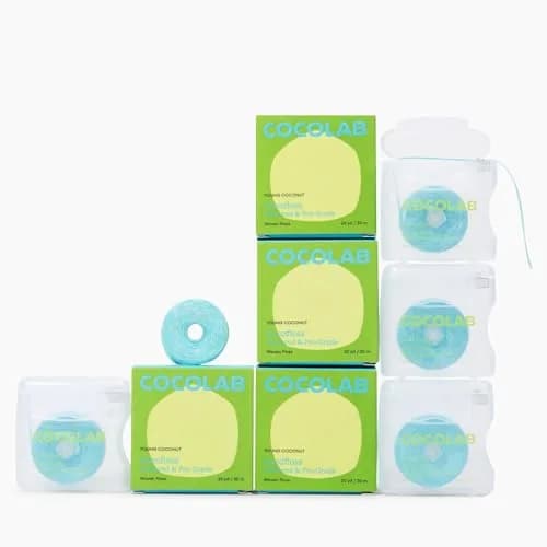 Cocofloss Expanding Woven Dental Floss by COCOLAB, Coconut Scent, 396 Feet (Pack of 4) | Dentist-Designed for Superior Plaque Removal thumbnail 1