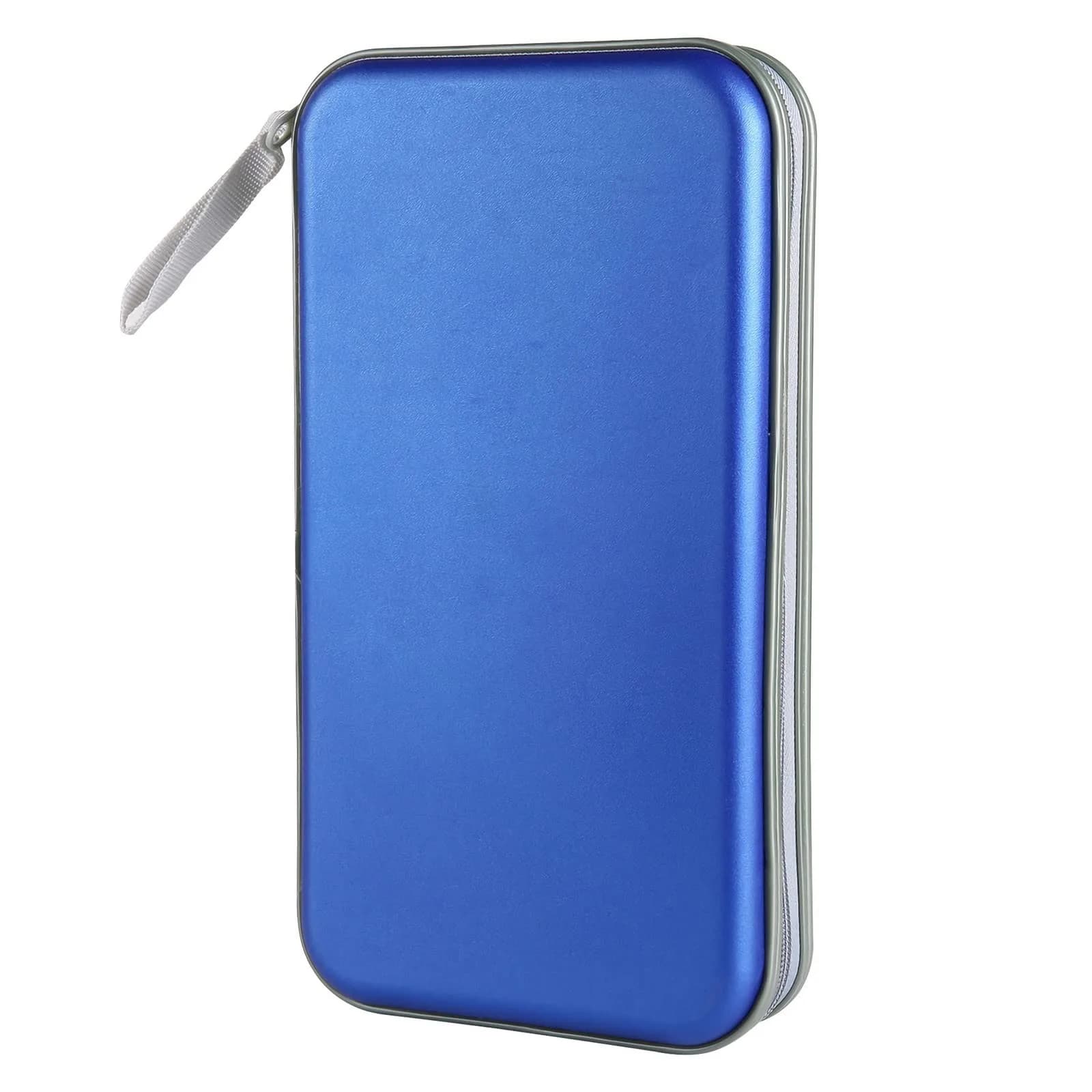 Siveit 80 Capacity CD DVD Case Holder Wallet Blue | Protects Discs from Dust, Scratches, and Damage