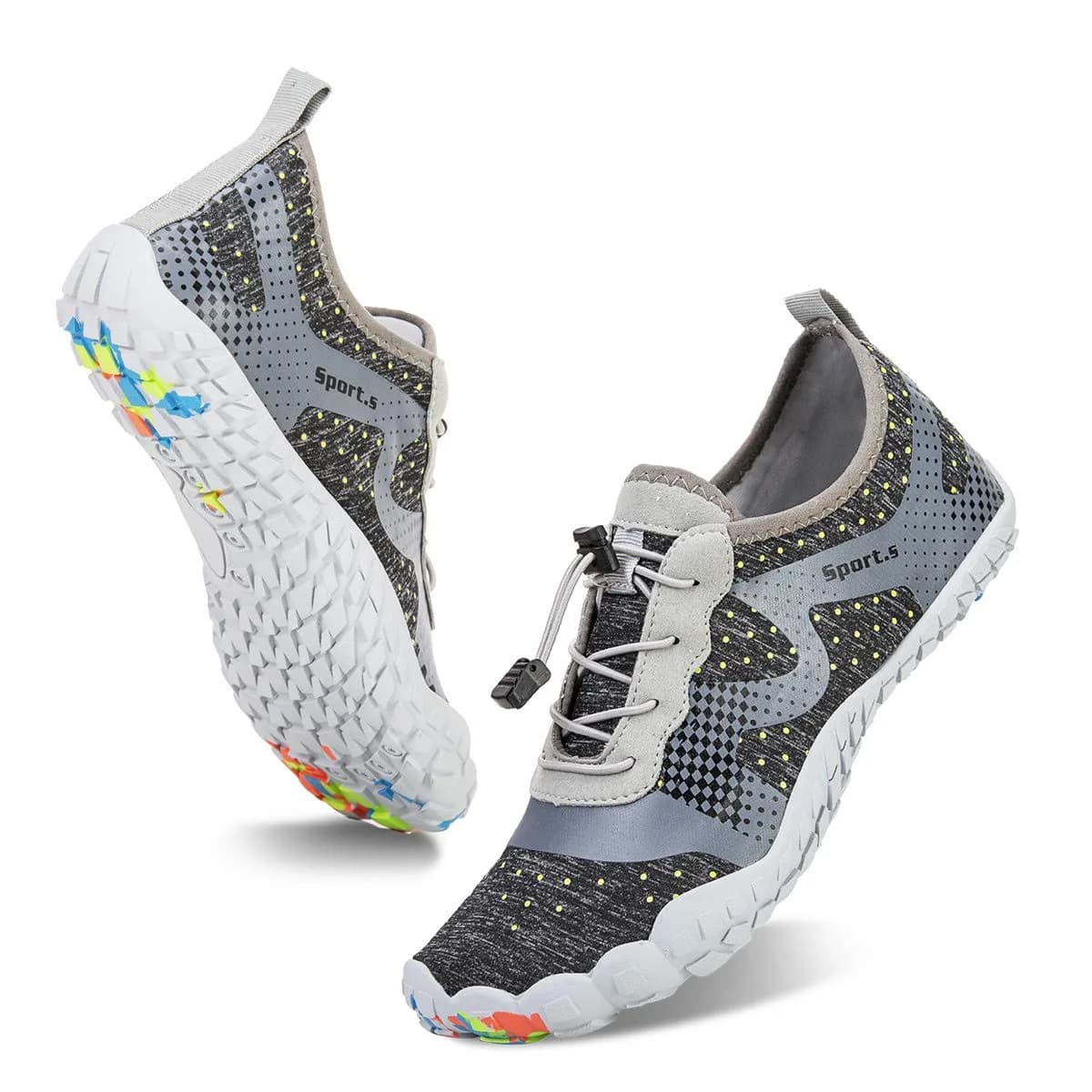 WateLves Water Shoes for Men Women Barefoot Quick-Dry Aqua Sock | Outdoor Athletic Sport Shoes (M-Black/Blue, 40) — A-light Grey / 9 Women/8 Men