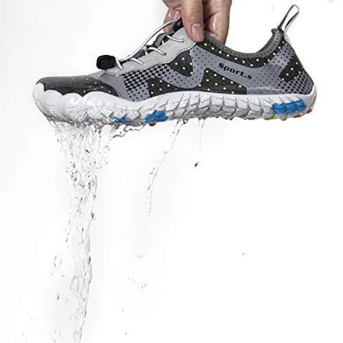 WateLves Water Shoes for Men Women Barefoot Quick-Dry Aqua Sock | Outdoor Athletic Sport Shoes (A-Light Gray, 44) thumbnail 5