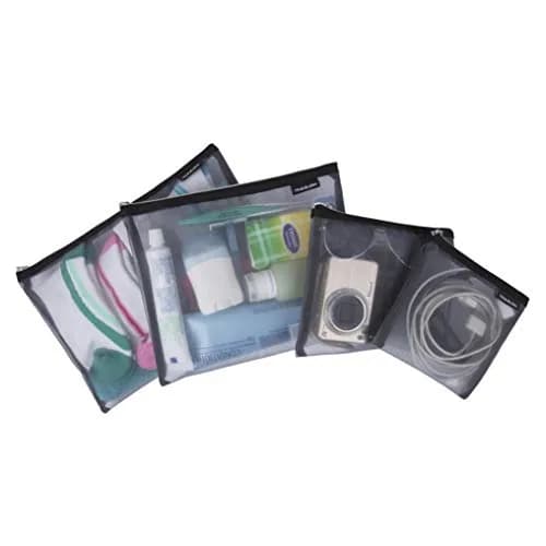 Travelon Set of 4 Mesh Pouches, Gray, 21.4cm x 31.6cm x 2.9cm | Organize Luggage with Breathable Mesh thumbnail 1