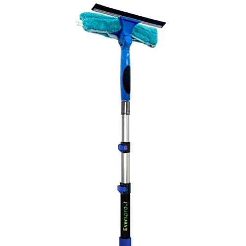 EVERSPROUT Swivel Squeegee & Microfiber Window Scrubber with 5-13ft Extension Pole | Cleans Up to 20ft Reach thumbnail 1