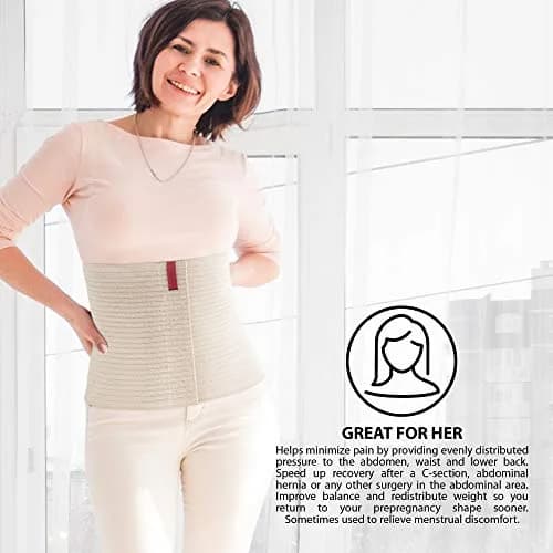 ORTONYX Abdominal Binder for Women & Men 26.7 cm (10.5") | Post-Surgical & Postpartum Support Wrap thumbnail 6