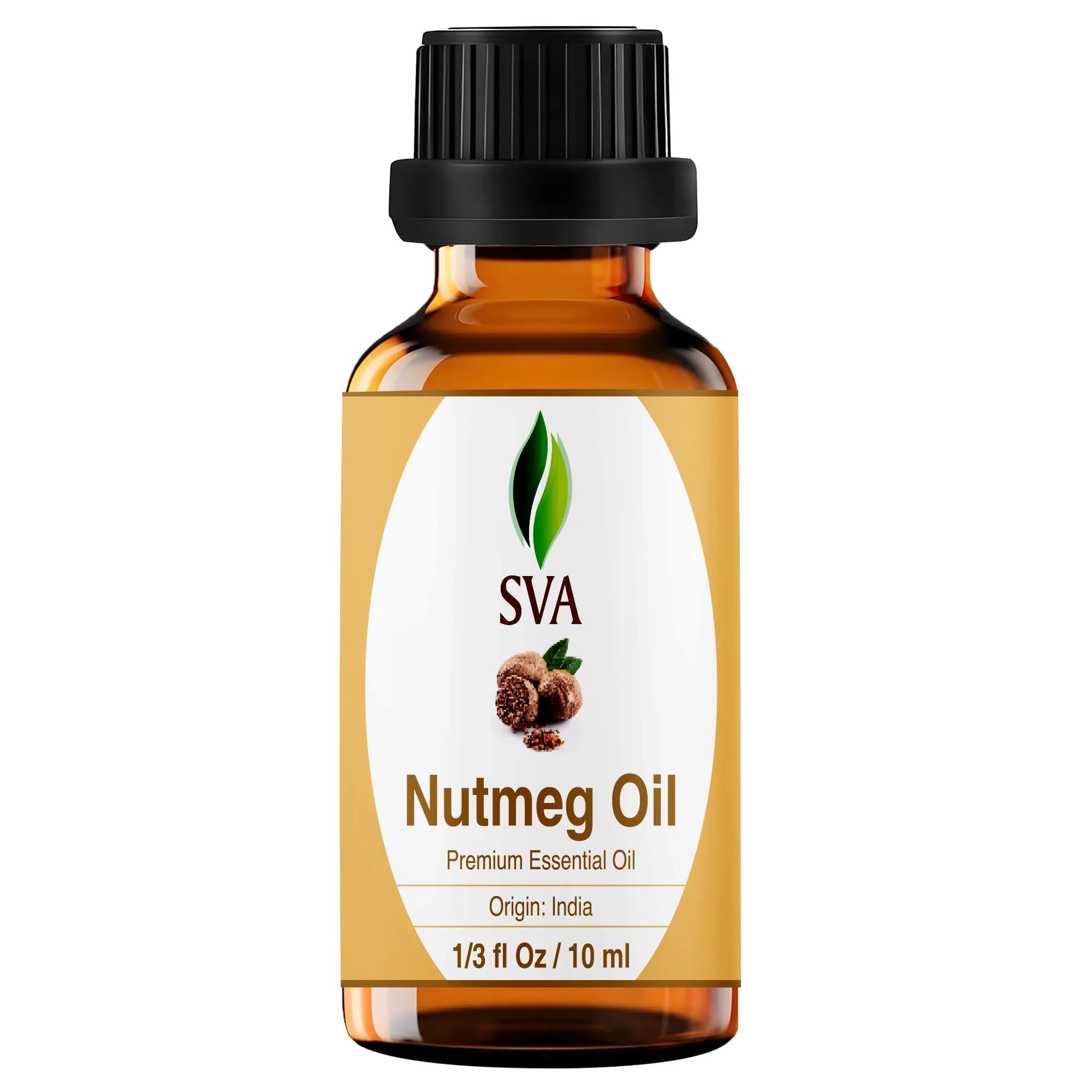 SVA ORGANICS Organic Ginger Essential Oil 4 Fl Oz (118 mL) - Single Bottle Pack — Nutmeg / 0.33 Fl Oz