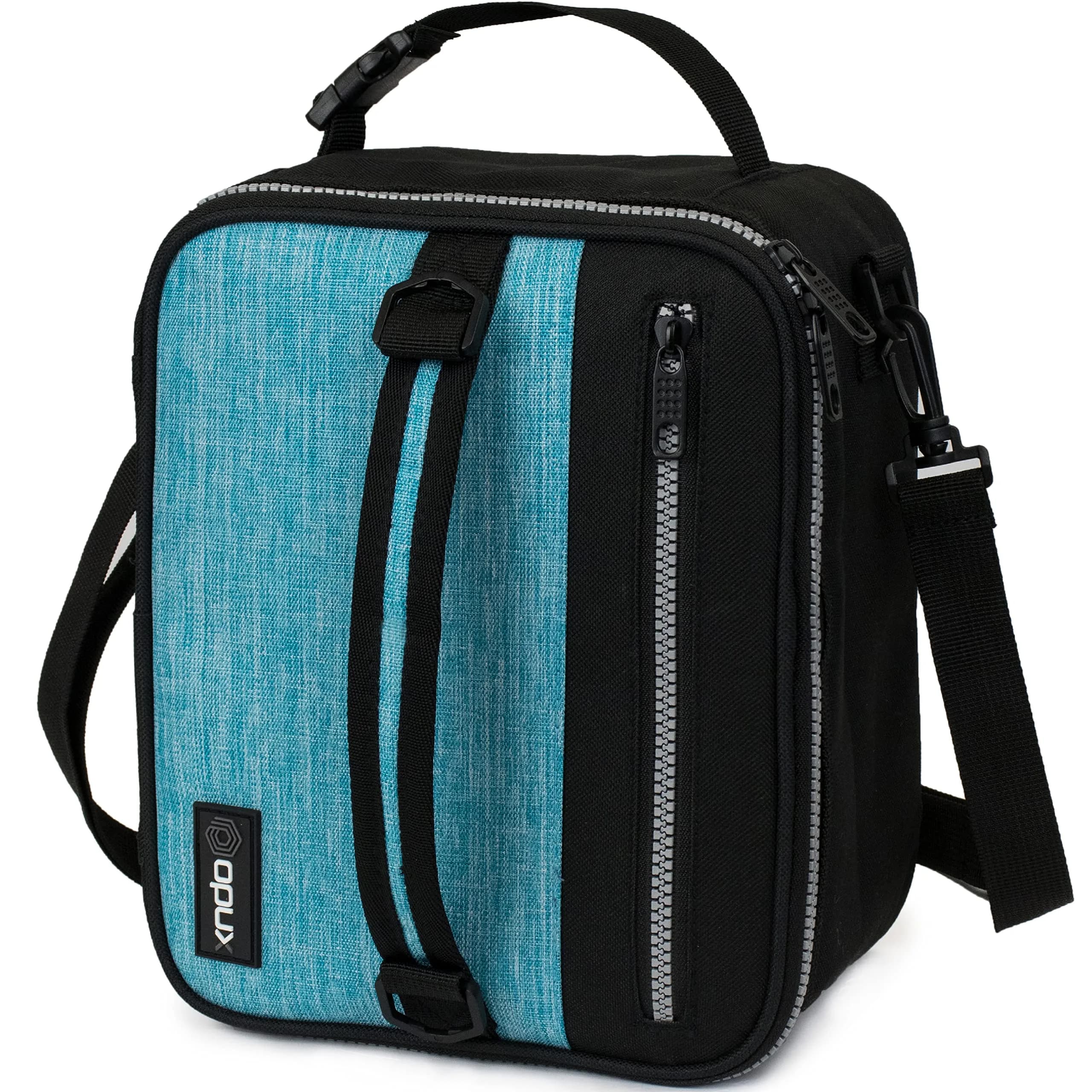 opux Insulated Lunch Bag for Men Women Kids, Soft Lunch Box, Heather Sea Blue | 7L (12 cans) Capacity - main product image