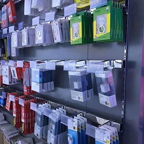 mollensiuer Clear Plastic Wire Shelf Price Label Holder 100-Pack | Fits Wire < 1/4 Inch thumbnail 5
