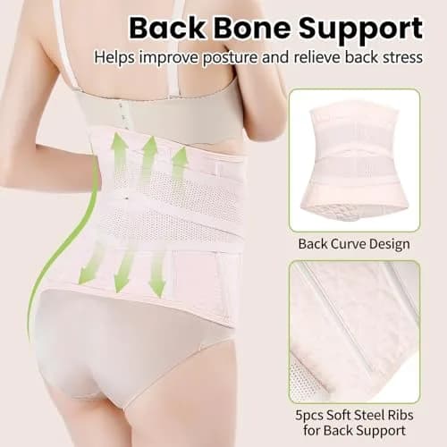 Gepoetry Postpartum Belly Band C-Section Recovery Belt Pink L | Supports Abdomen & Back thumbnail 6