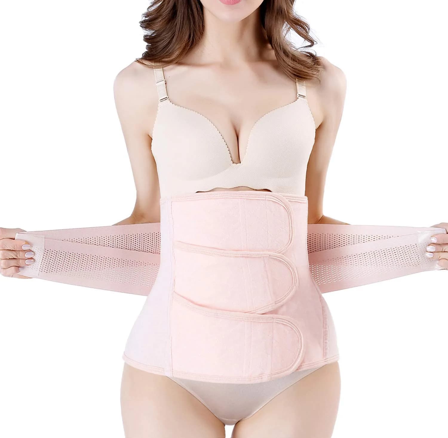 Gepoetry Postpartum Belly Band C-Section Recovery Belt Pink L | Supports Abdomen & Back - main product image
