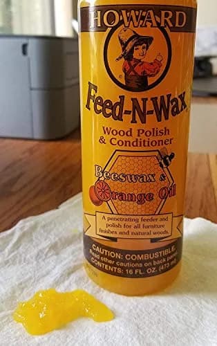 Howard Feed-N-Wax Wood Polish & Conditioner, Orange Scent, 16 fl oz (96 fl oz Total) | Cleans, Conditions, and Protects Wood Surfaces thumbnail 3